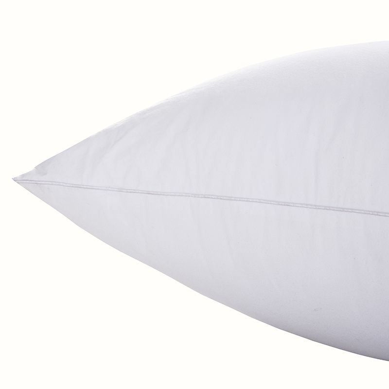 Double needle edge feather velvet pillow