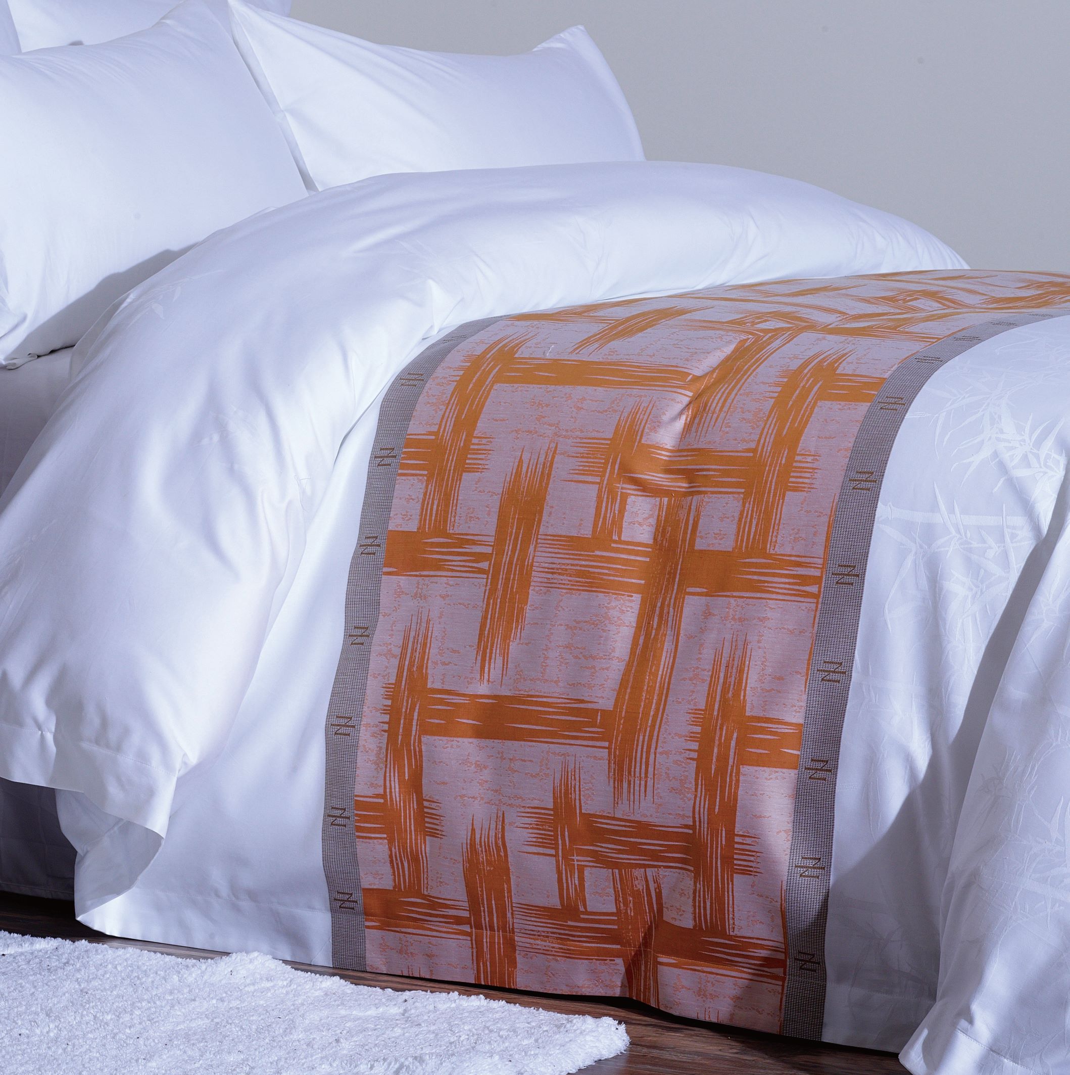 REAL TEXTILESpecial Offer. Hotel 100% Cotton White 350 Thread Count Yarn-dyed Bedding Sets