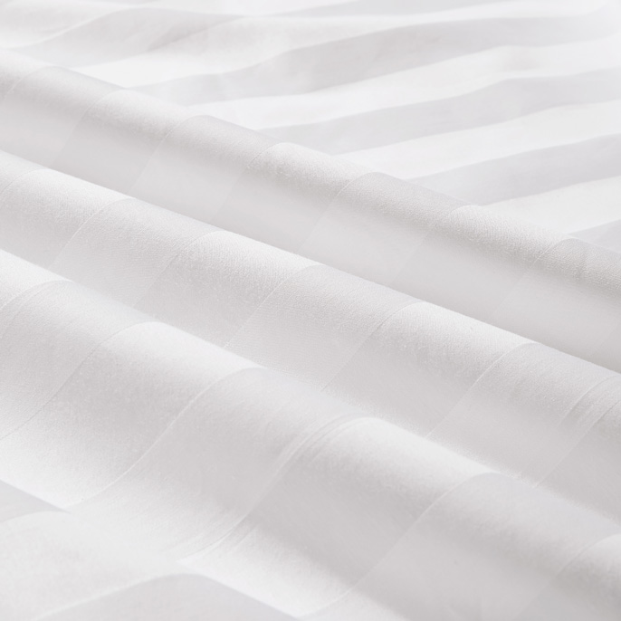 REAL TEXTILE Hotel 100% Cotton WhiteSatin Stripe 5mm/10mm/30mm, 250 Thread Count Bedding Sets