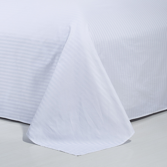 REAL TEXTILE Hotel 100% Cotton WhiteSatin Stripe 5mm/10mm/30mm, 250 Thread Count Bedding Sets