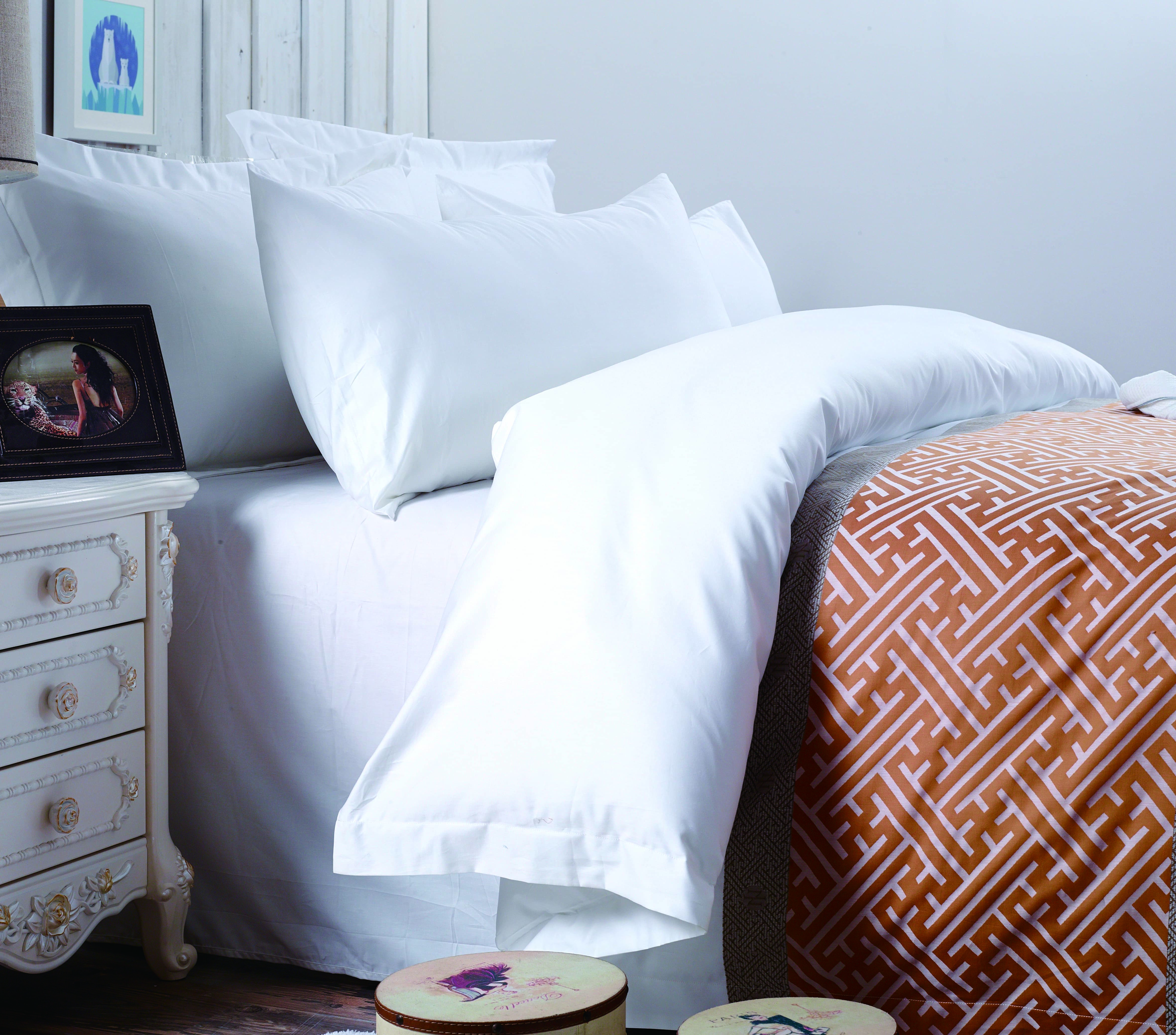 REAL TEXTILESpecial Offer. Hotel 100% Cotton White 400 Thread Count Yarn-dyed Bedding Sets