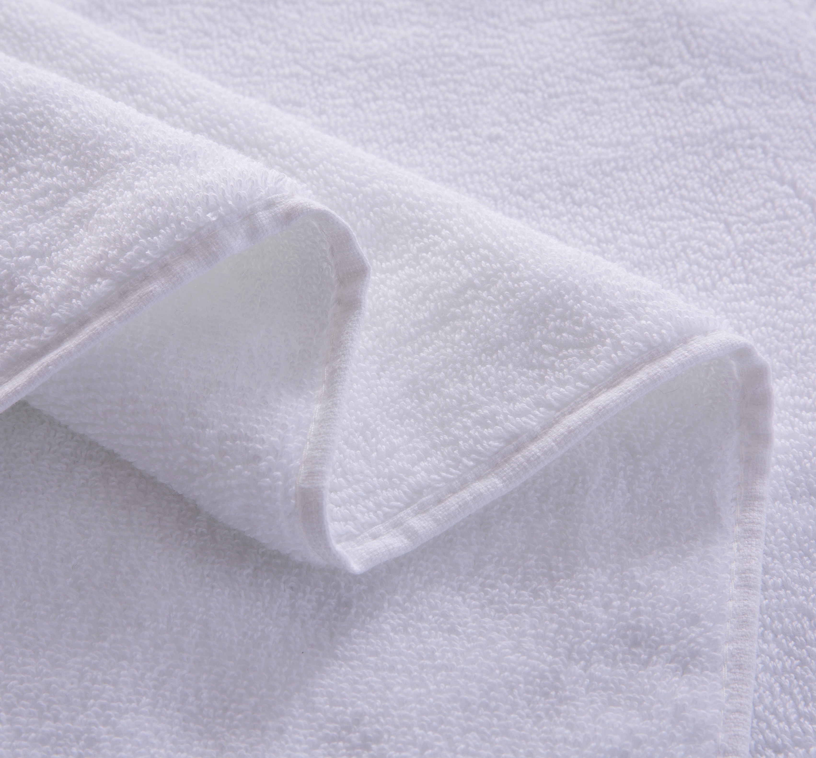 REAL TEXTILE Hotel Bathroom Towels 100% Cotton 21s Double Loops White Dobby Border